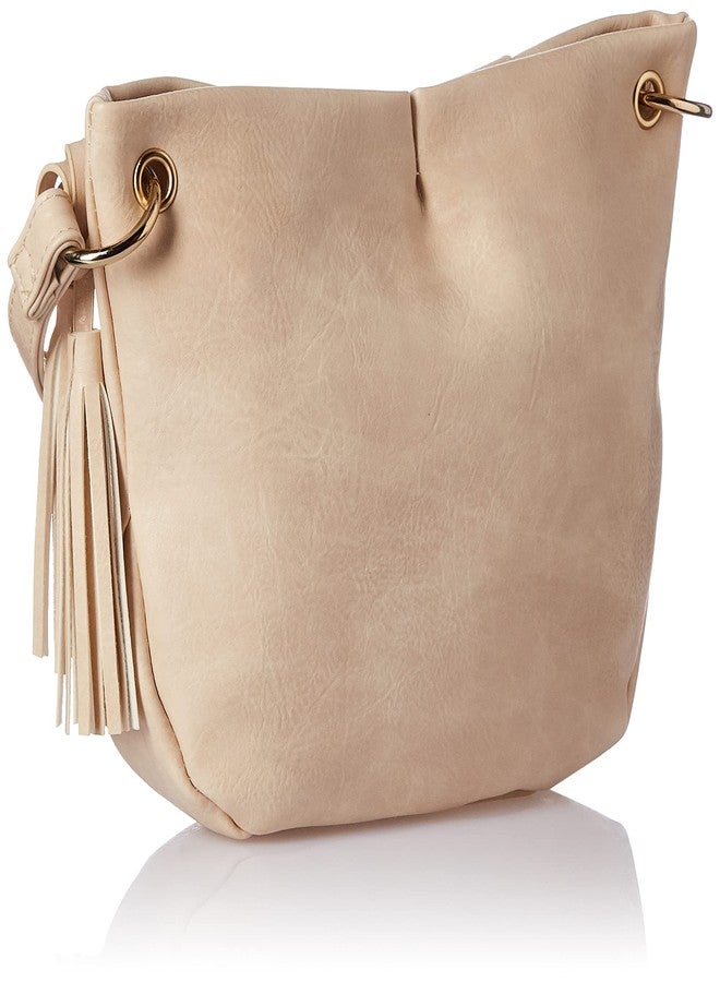 Lino Perros Women's Artificial Leather Sling bag Peach Coloured (BEIGE) - Image 4